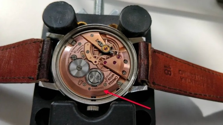 Vị trí số seri trên đồng hồ Omega