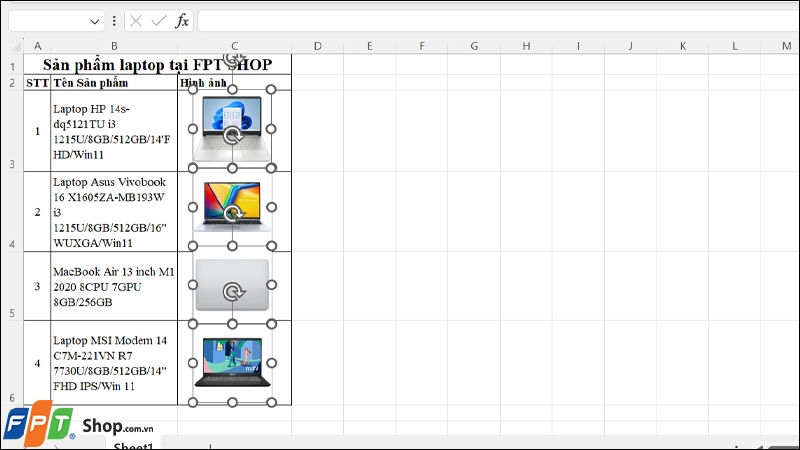 Cách chèn ảnh vào Excel vừa ô ảnh 8