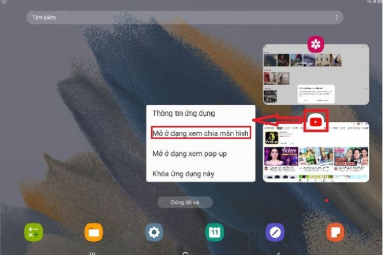 Cách chia đôi màn hình trên máy tính bảng Android hình 2