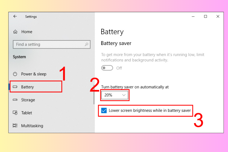 cách chỉnh độ sáng màn hình win 10 12