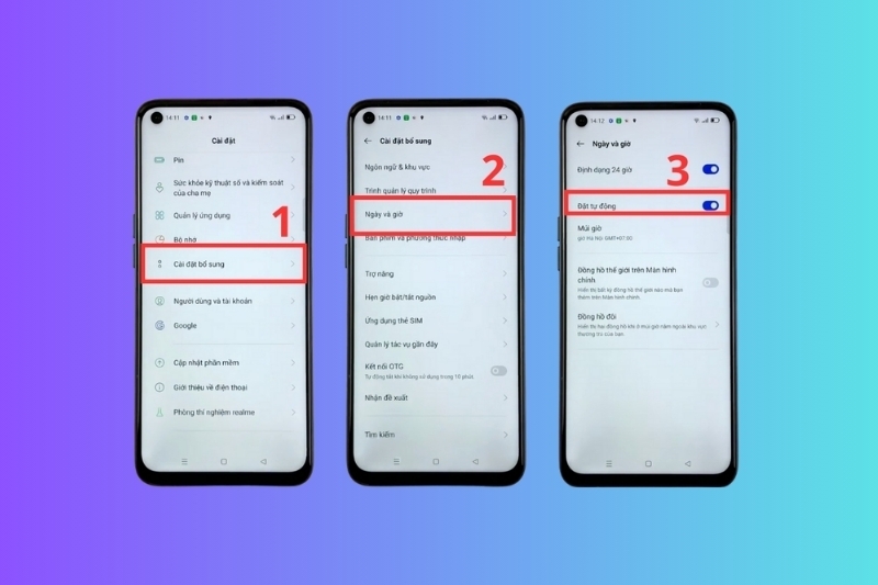 Cách chỉnh giờ trên điện thoại Realme 3