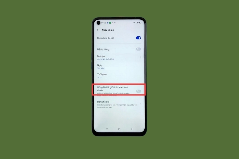 Cách chỉnh giờ trên điện thoại Realme 4