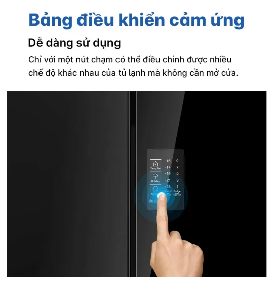 cách chỉnh nhiệt độ tủ lạnh aqua 4 cánh - bảng điều khiển