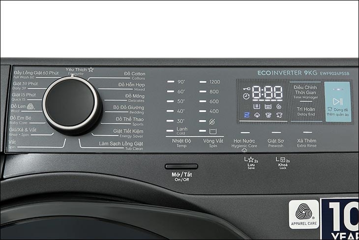 cách chỉnh thời gian máy giặt Electrolux 4