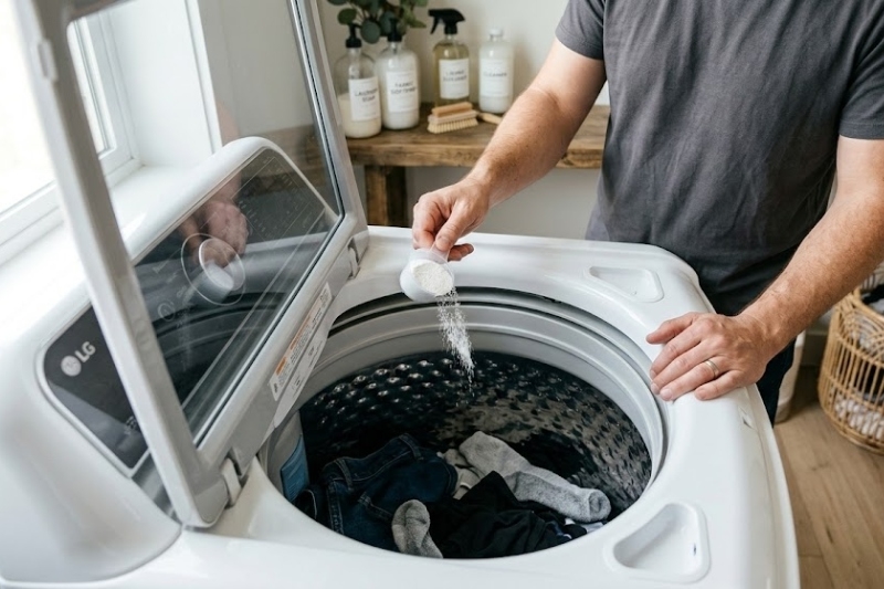 C&aacute;ch cho bột giặt v&agrave;o m&aacute;y giặt ảnh 2