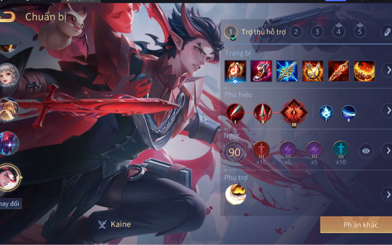 Trang bị đi hỗ trợ của Kaine