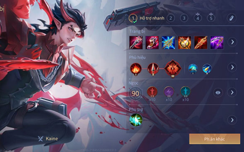 Trang bị đi rừng của Kaine