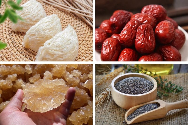 Cách chưng yến đường phèn táo đỏ hạt chia ảnh 1