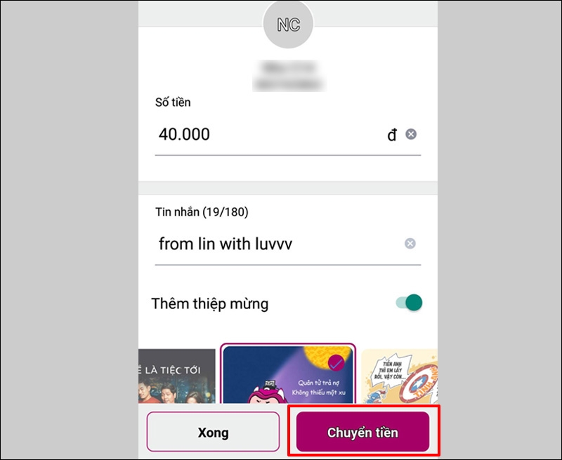 cách chuyển tiền qua điện thoại hình 8