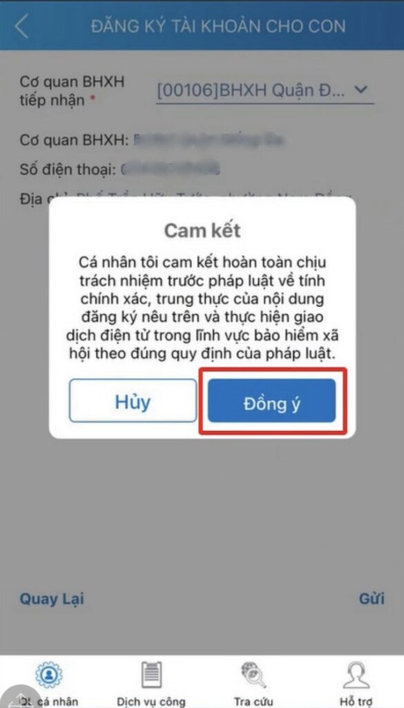 cách đăng ký VssID cho con trên điện thoại hình 9