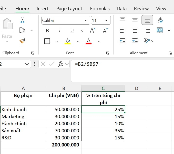 cách đặt hàm tính % trong Excel ảnh 5