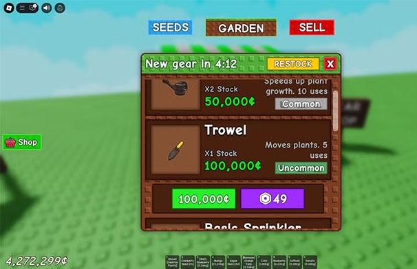 cách di chuyển cây trồng trong Grow A Garden 2