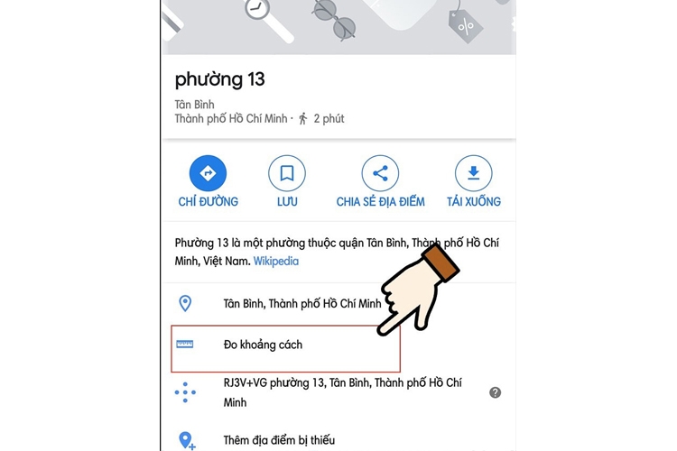 Cách đo khoảng cách trên Google Maps điện thoại hình 3