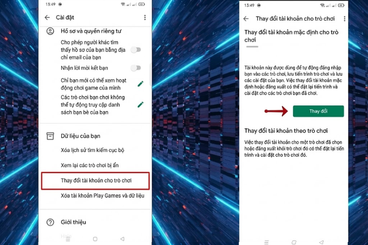 cách đổi tài khoản thanh toán google play trong game 2