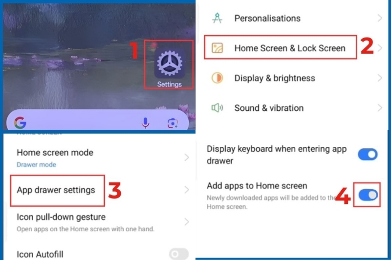 Cách đưa ứng dụng ra màn hình điện thoại Realme 4