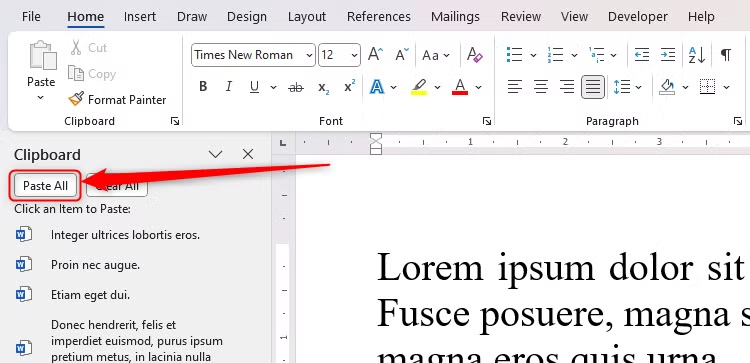 cách dùng Office clipboard 5