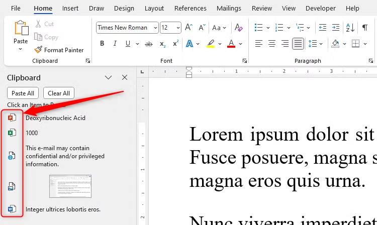 cách dùng Office clipboard 6