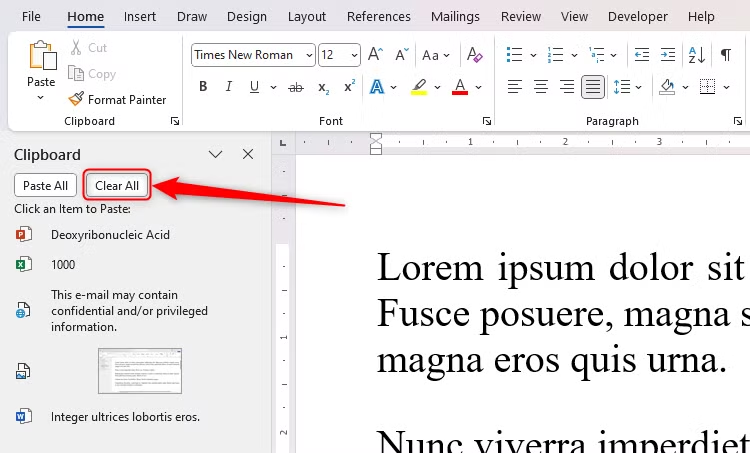 cách dùng Office clipboard 8