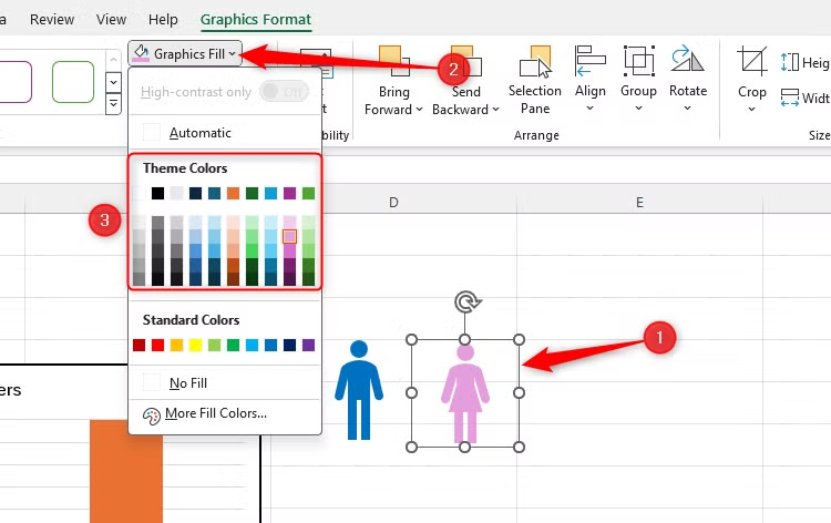 cách dùng ảnh làm cột biểu đồ Excel 11