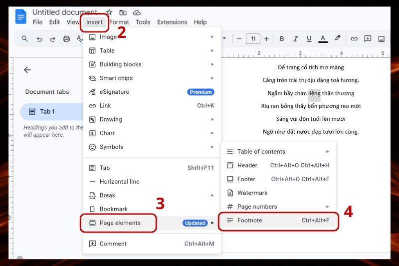 Cách footnote trong Docs ảnh 3