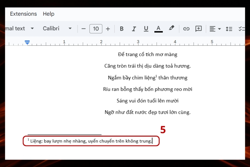 Cách footnote trong Docs ảnh 4