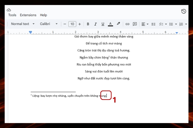 Cách footnote trong Docs ảnh 7
