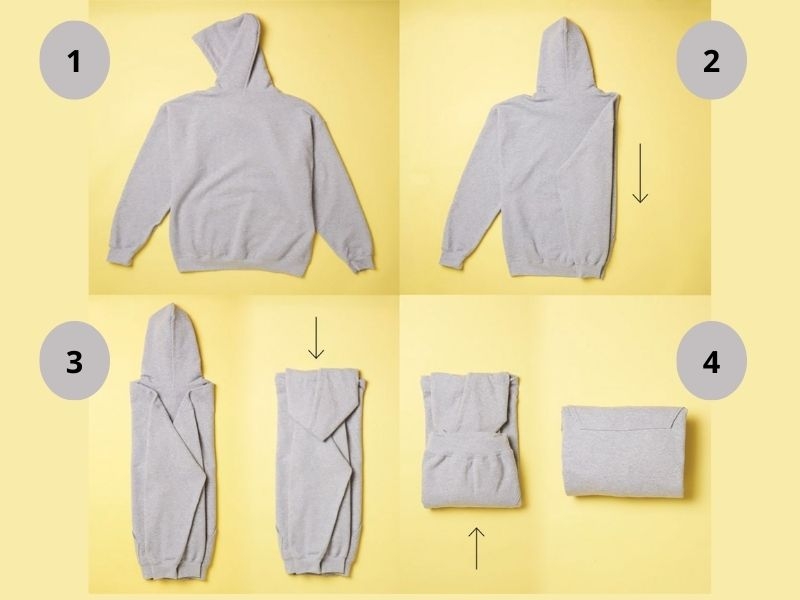 cách gấp áo hoodie 1
