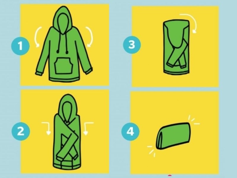 cách gấp áo hoodie 2