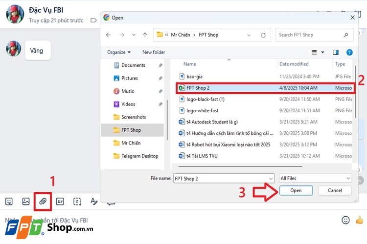 Cách gửi 1 sheet trong Excel qua Zalo 5