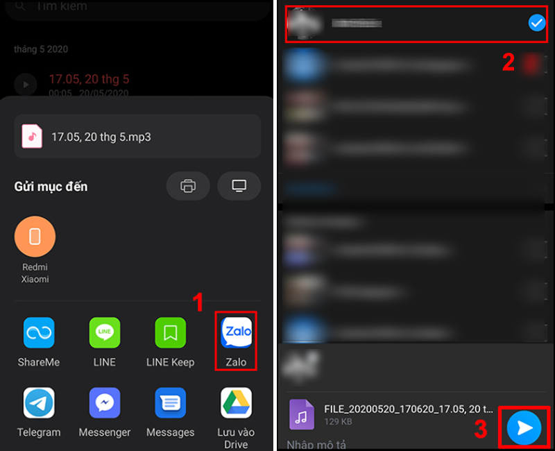 cách gửi bản ghi âm qua Zalo (hình 6)