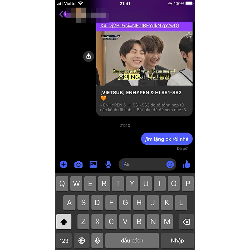 Cách gửi tin nhắn không hiện thông báo trên messenger (hình 4)