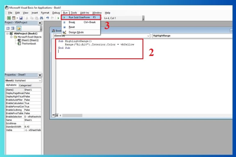 Cách highlight ô hoặc hàng trong Excel ảnh 3