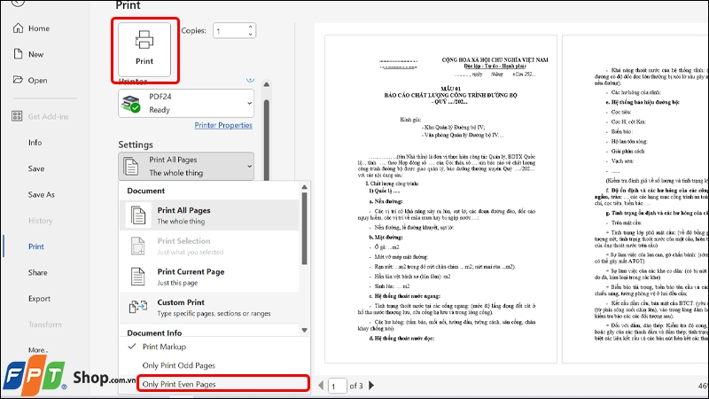 Cách in trang chẵn lẻ ảnh 9
