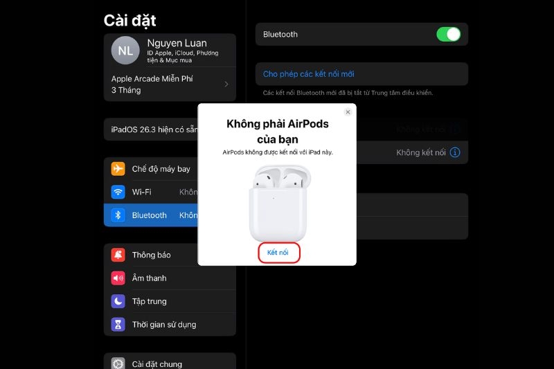 Cách kết nối AirPods với iPad ảnh 3