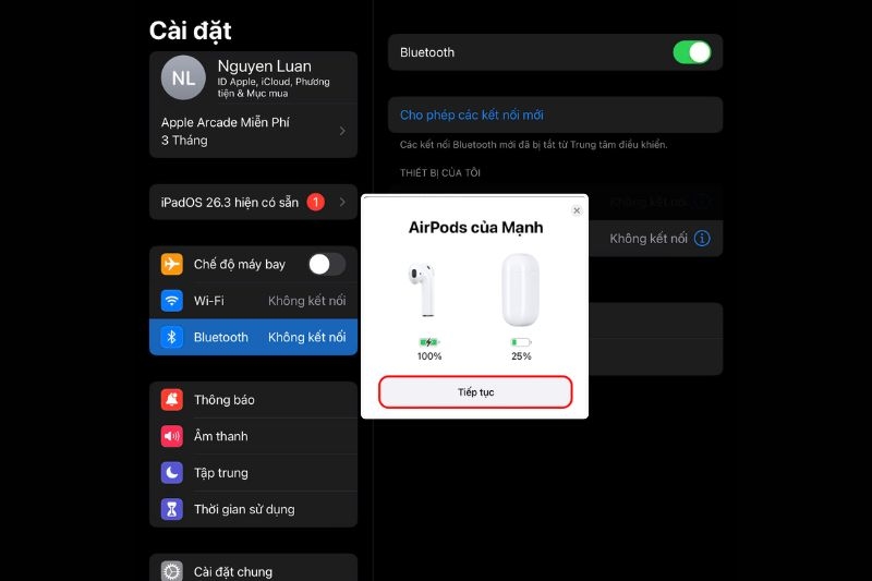 Cách kết nối AirPods với iPad ảnh 5