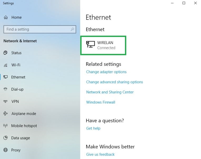 cách kết nối mạng dây cho PC Win 10 3