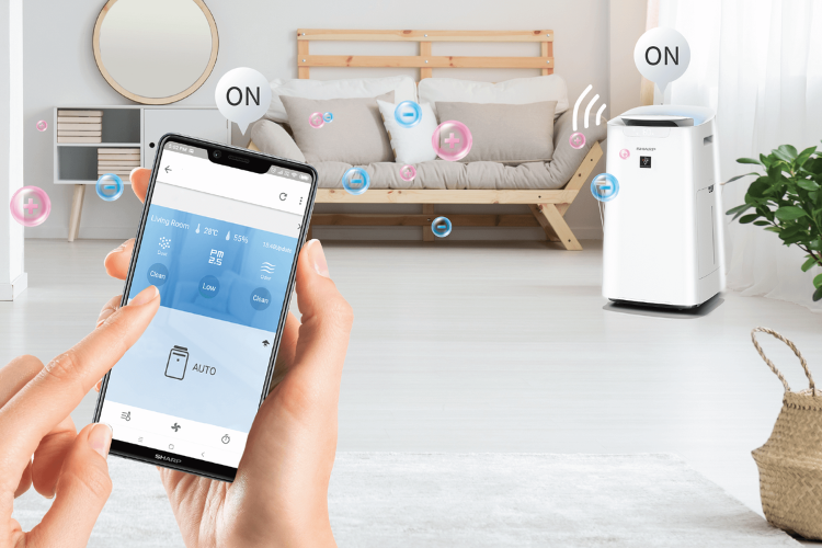 C&aacute;ch kết nối m&aacute;y lọc kh&ocirc;ng kh&iacute; Sharp với điện thoại h&igrave;nh 3
