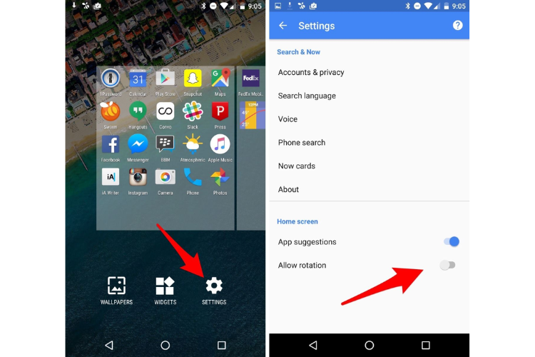 Cách xoay ngang màn hình Home trên Android hình 4