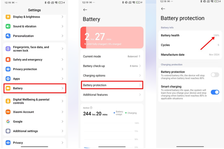 cách kiểm tra số lần sạc pin của android 2