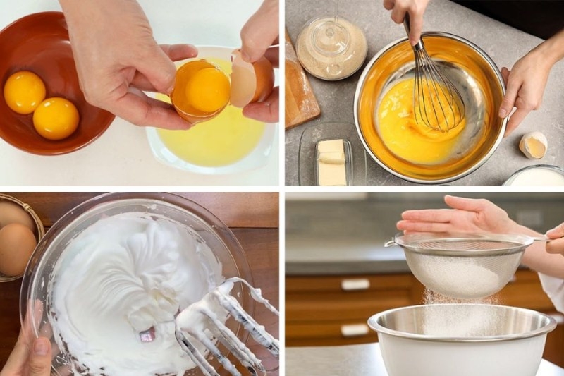 cách làm bánh bông lan bằng nồi chiên không dầu 2