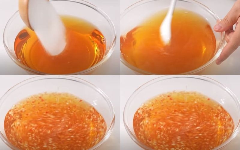 Pha nước mắm chua ngọt ăn kèm bánh đúc mặn miền Bắc