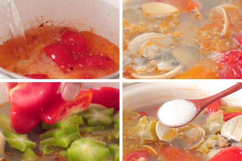 Cách làm canh nghêu nấu khế ảnh 4