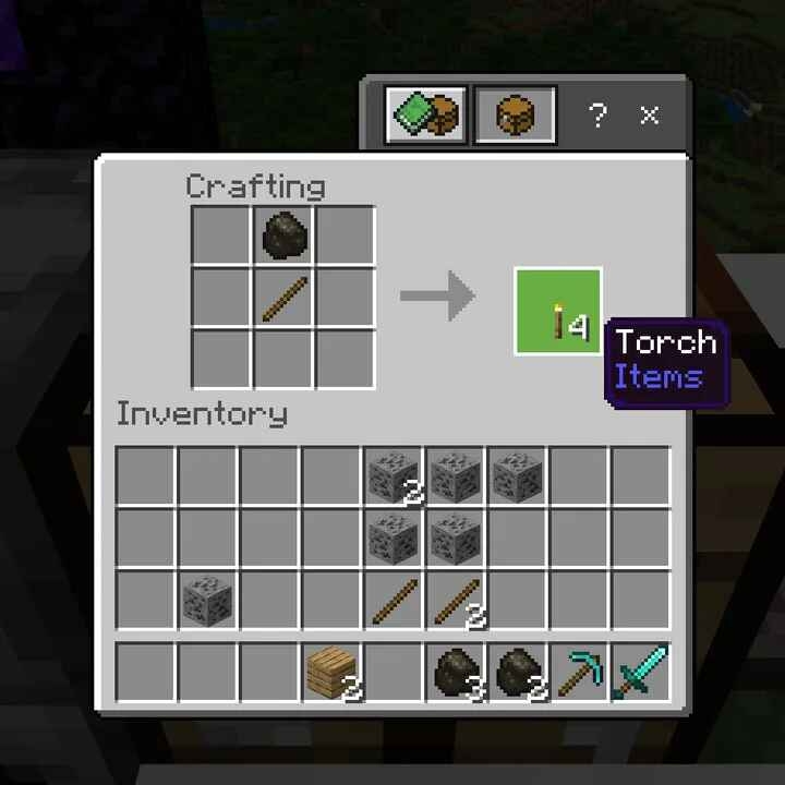 cách làm đuốc trong Minecraft hình 2