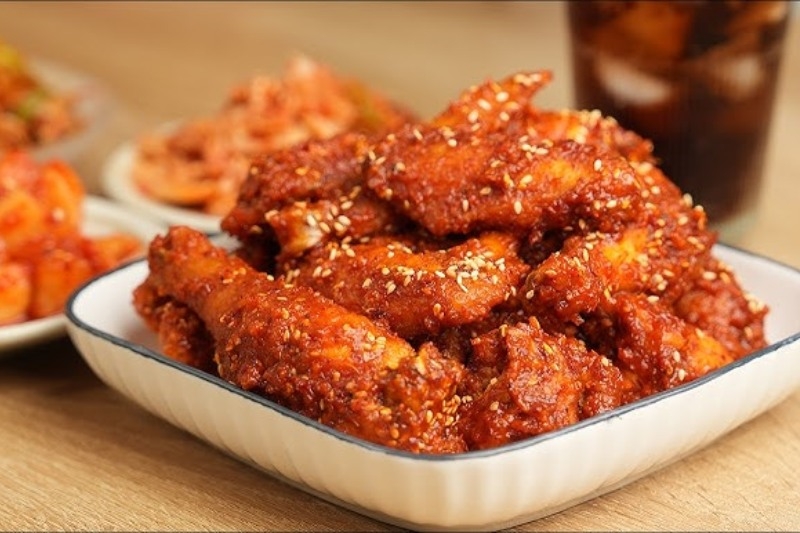 cách làm gà rán sốt cay 6