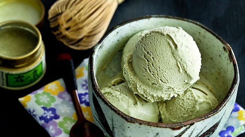 Cách làm kem chuối matcha 5