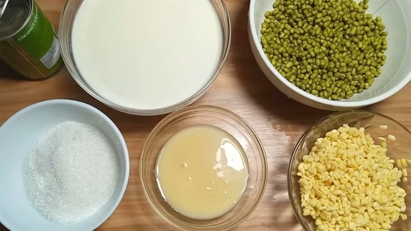 C&aacute;ch l&agrave;m kem đậu xanh sữa dừa 1