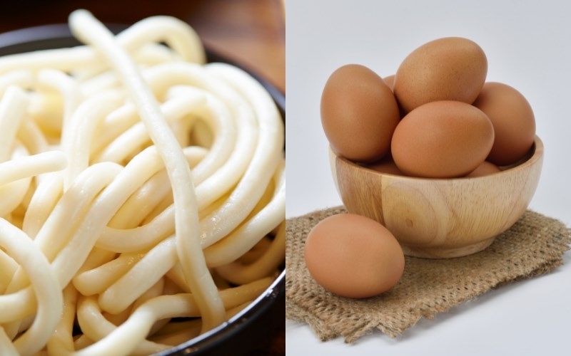 cách làm mì udon trứng trần 1