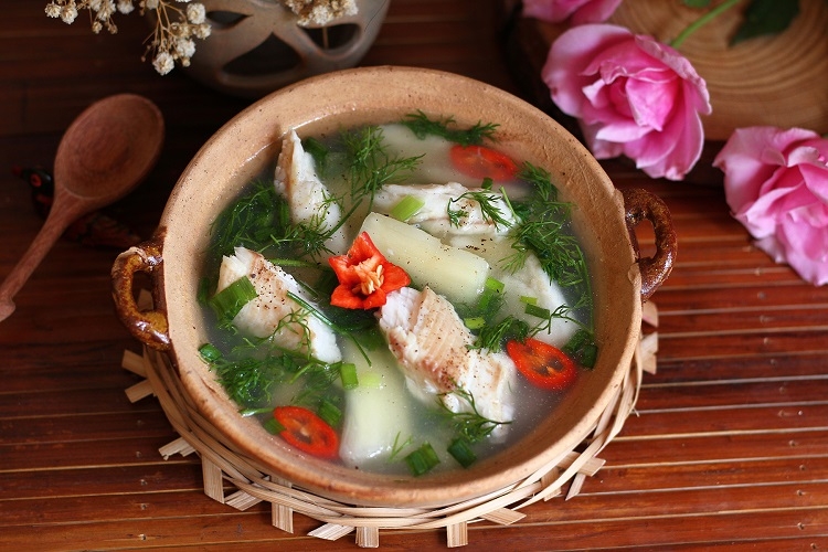 canh củ sắn nấu cá quả 7
