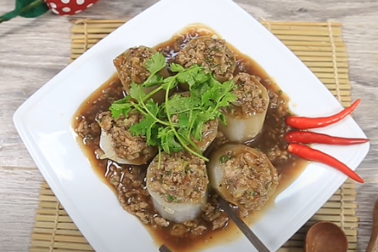 Cách làm món củ cải trắng nhồi thịt 6