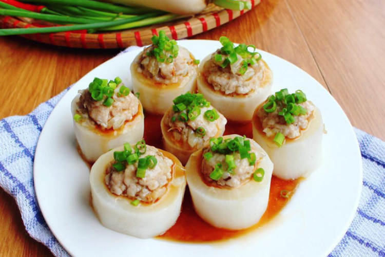 Cách làm món củ cải trắng nhồi thịt 1